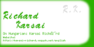 richard karsai business card